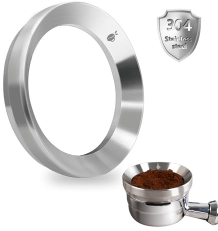 Anello Dosatore 51 mm, imbuto dosatore per espresso in acciaio inox 304 | imbuto per portafiltro con magnete,anello dosatore caffè da 51mm,strumenti per baristi compatibili con portafiltro da 51mm