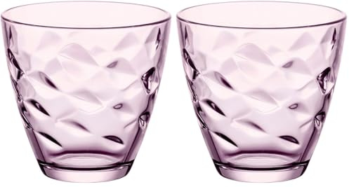 Bormioli Rocco 1662015 Flora Lot de 12 Eau en Verre de Couleur Rose, 26 cl