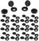 50 Pieces Black Plastic Hinged Screw Cover Caps,Plastic Folding Snap Caps,Black Hinged Screw Cup and Cover Hole Diameter Screw Folding CoverCaps for Covering Protection