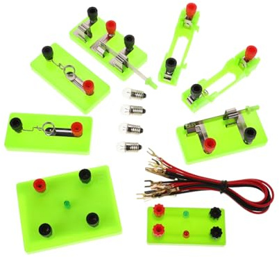 CLISPEED Kit Esperimenti Elettrici per Scuola Elementare e Media Apprendimento Pratico Serie e Materiale Educativo Completo per Laboratori Stem
