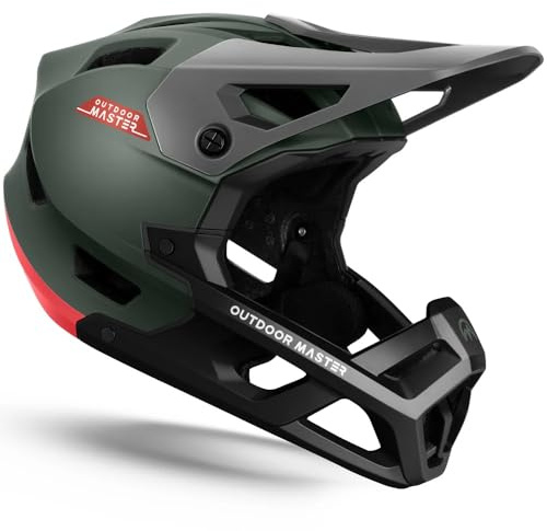 OUTODOOR MASTER Casco Integrale MTB - Modello Rhino con 17 Prese d’Aria, Visiera Regolabile - Ottimo per Mountain Bike Downhill Enduro