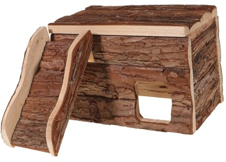DOITOOL Nid en Bois pour Hamster Et Hérisson, Abri Respirant en Bois Naturel, Petite Maison Cage, Refuge Frais pour Rongeurs, Animaux De Compagnie Petits, Cage Petits Animaux