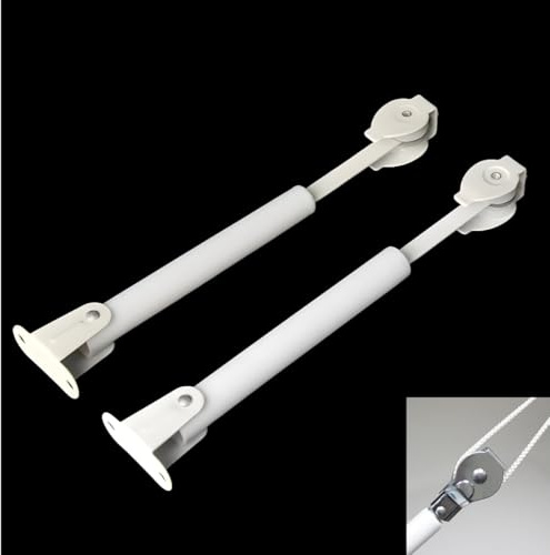 2Pcs Universal Spring-Loaded Cord Tensioner Set - Heavy-Duty Metal Blind Cord Connector & Adjustable Tension Rod for Curtains & Vertical Blinds | Secure Loop Locking Mechanism for Child & Pet Safety