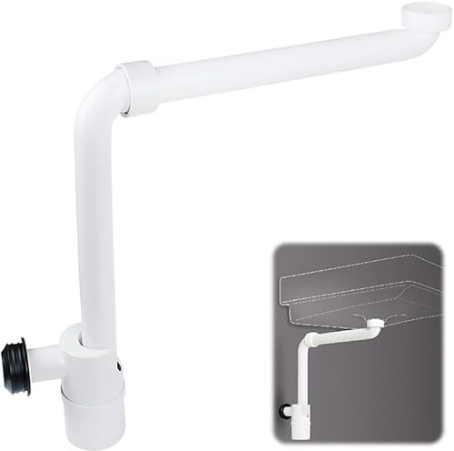 DASIAUTOEM Raumsparsiphon 1 1/4 Zoll, Siphon Waschbecken, Geruchsverschluss für Waschbecken, 360° Einstellbarer Siphon Waschtisch, Abflussrohr mit Geruchsverschluss für Badezimmer, Siphon Flach