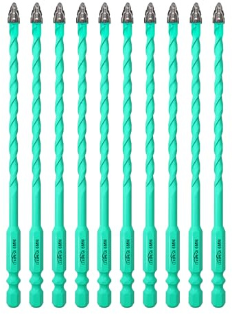 LEKOMESH Serrated Carbide Masonry Drill Bit Set - 10PCS 6MM Quick Change Drill Bits for Wood,Plastic,Masonry,Brick,Tile,Glass,Concrete,Marble