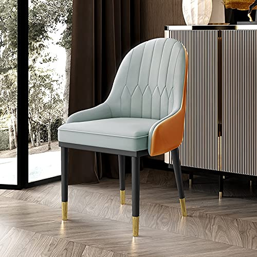 Moderna matstolar i PU-läder mjuka stolar med hög rygg snyggt kök och vardagsrum sittplatser med metallben - bekväm och elegant design (A6)