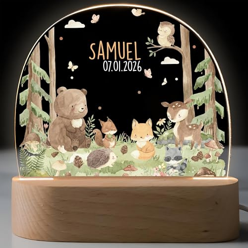 Kidsmood – Individuelles Nachtlicht für Baby & Kinder – Dimmbare Nachttischlampe mit Namen für Kinderzimmer – Personalisiertes Geschenk zur Geburt, Taufe & Geburtstag für Mädchen & Jungen