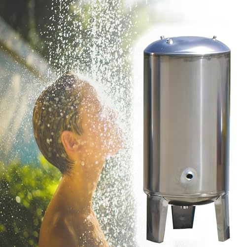 XILYZMO Entièrement Automatique Pression Puits Réservoirs sous, Verticale Eaux Agricoles Stockage d'eau Système, avec Kit Montage Acier Inoxydable Stockage sous Pression(200L-50x115cm)
