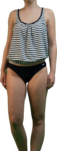 Venice Beach Damen Oversize-Tankini-Top mit Streifenmuster, bequem, lässig | mit Streifenmuster, bequem, lässig