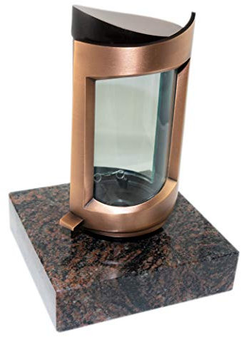 Kunst-Art-Köhl Grablaterne 1880/20 aus massiver Bronze oder Aluminium montiert auf einem Granitsockel wahlweise auch ohne Granitsockel (Bronze, Aurindi)