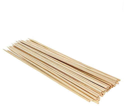 Utoolmart Spiedini in bambù naturale per barbecue, lunghezza 30 cm, diametro 4 mm, bastoncini in legno naturale per barbecue, kebab, grigliate, barbecue, 1 set (circa 55 pezzi)