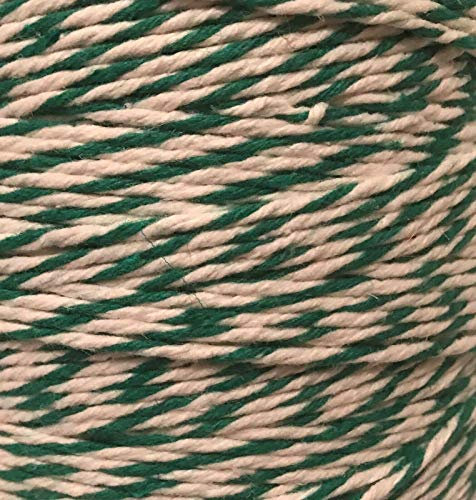 High-Q 10 mm, filo di cotone per cucinare alimenti, per preparare spago – bianco/verde smeraldo