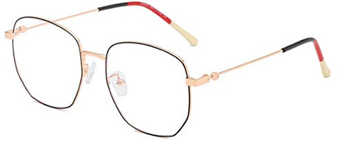 DAUCO Blåljusfilter, glasögon, rektangulära glasögon med blåljusfilter, anti-blåljus, glasögon, datorglasögon, PC gaming blåljusfilter, blått ljusblockerande glas, Rosé, L