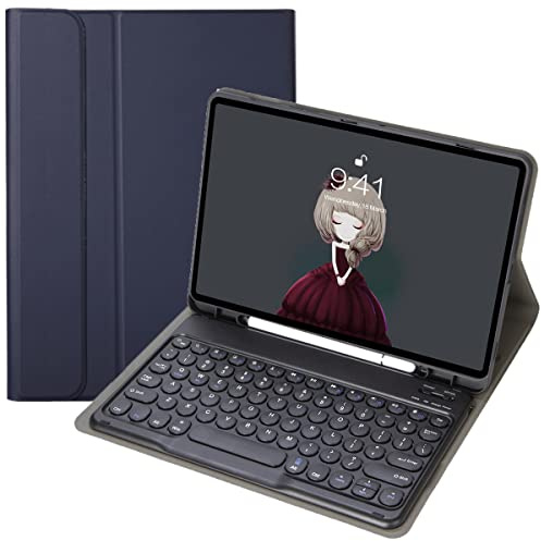 Funda con Teclado ZOMUN para iPad Pro 9.7 / iPad Air 2 (9.7 '') / iPad Air (versión 2013, 9.7 ''), Teclado inalámbrico Bluetooth y Funda de Piel sintética, Teclas Redondas, portalápices de Apple