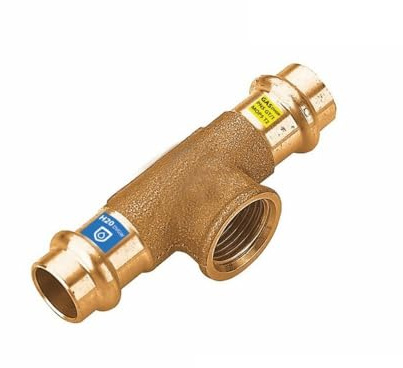 Sanpro Pressfitting Kupfer T-Stück Innengewinde, Größe V 28-1/2' (Kupfer Gas Wasser Trinkwasser Heizung Sanitär Fittings Fitting Kupferleitung)