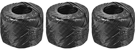 sourcing map Poliéster Nylon Plástico Cuerda Cordel Doméstico Atado para Embalaje Jardinería Artesanía, 100m Longitud, Negro Paquete de 3
