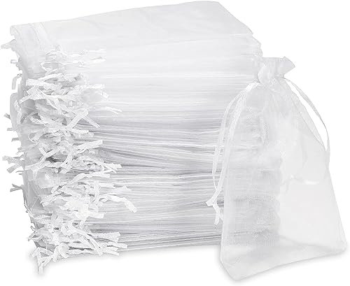 Hepplly Organza-Beutel, Schmuckbeutel in einer Packung von 100 Stück, 7 x 9 cm, Geschenktüte für Halloween, Festivals, Hochzeiten und tägliche Aufbewahrung von Süßigkeiten