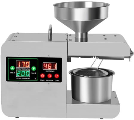 presse olive pour huile professionnel pressoir huile de noix Presse à huile électrique 820W, presse à huile froide/chaude, automatique en acier inoxydable, pour cacahuètes, noix de coco et tournes