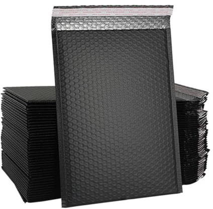 10 Stück/Lot Luftpolstertaschen, Poly-Luftpolstertaschen, selbstdichtend, gepolsterte Umschläge, Geschenktüten, bunte Verpackung, Umschlagtaschen für Bücher, Schwarz, 11 x 15 cm