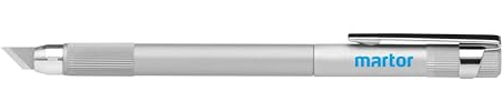 MARTOR GRAFIX PICCOLO Entgratemesser, Aluminium-Griff, wechselbare Klinge | Clip, 2-fach Klinge, Entgraten, Präzision, Modellbau & Kunststoff, No. 32132.02