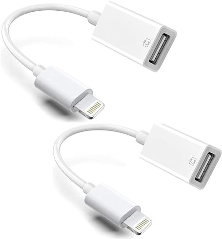 Lightning-auf-USB-Kamera-Adapter, MFi-zertifiziertes USB 3.0 OTG-Kabel für Apple iPhone 14 13 12 11 XS XR X SE 8 7 6 5 iPad zum Anschluss von Kartenleser, Tastatur, Maus, Klavier, USB-Flash-Laufwerk