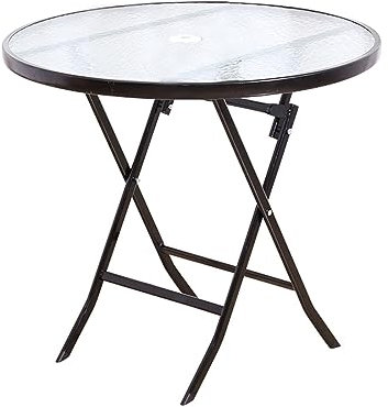Glas-Couchtisch, klappbarer Esstisch, runder Glastisch mit schwarzem Metallrahmen, 60 x 60 cm, quadratischer Klappschreibtisch für Schlafzimmer, Esszimmer, Heimstudio, wasserdicht, (Größe: 60 x 60 x 6
