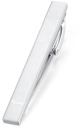 HONEY BEAR Män initial alfabet bokstäver slipsnål bar – 5,4 cm normal storlek för företag bröllopspresent, 5,4 cm, borstat silver, 5.4cm( 2.12 inch), rostfritt stål, Ingen ädelsten