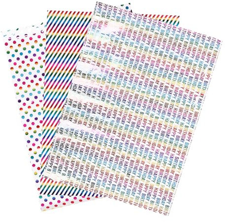 IWOWHERO 3er-pack Buntes Geschenkpapier Zum Geburtstag Geschenkpapier Für Partys Feiern Besondere Anlässe
