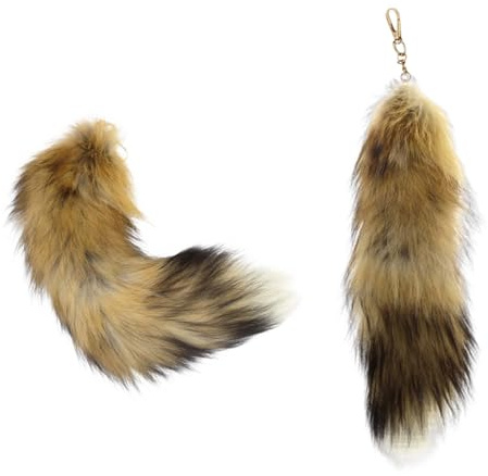 tintoke Fuchsschwanz,fox tail,Fuchsschwanz Anhänger etwa 40cm Fell Schwanz Keychain fox tail keychain Auto Schlüsselketten Anhänger Weich Flaumig Dicht Dekoration