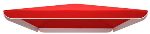 Ombrellone Patio Sostituzione Baldacchino Copertura di Ricambio per Ombrellone 4 Costole Rettangolo Ombrellone Sostituzione Copre Superiore Sunumbrella Ombrellone Copertura Baldacchino(Red,3.0x3.0m)