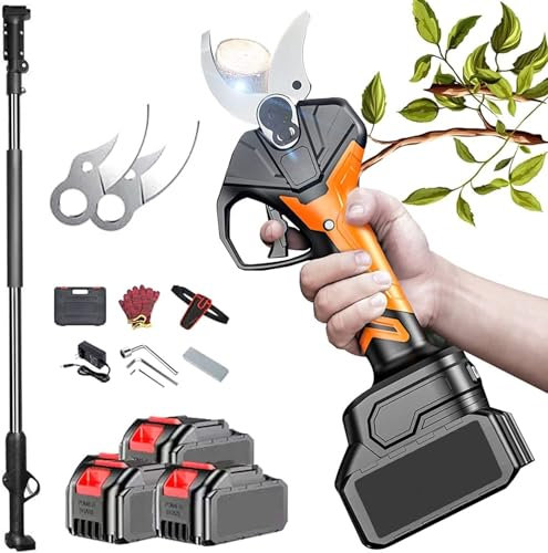 Tijeras de Poda Altura para Jardín Tijeras De Podar Eléctricas Con Pértiga De Extensión De 280 Cm, Motor Sin Escobillas, Podadora De Ramas Inalámbrica For Árboles Y Arbustos De Jardín, Diámetro De Cor