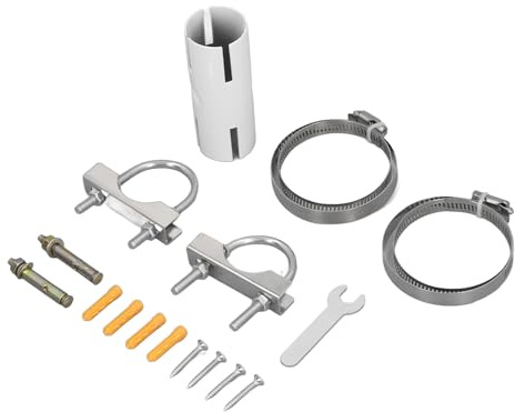 Kit de Montage sur Poteau J, Support Réglable en Acier Inoxydable pour Antenne Parabolique Rectangulaire V2 pour Antennes TV Extérieures et Prolongateurs WiFi