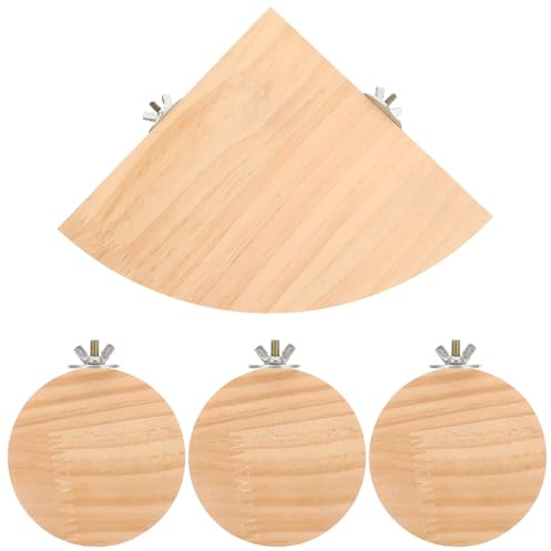 VICASKY 4Pcs Hamster Perch and Jump Board Fan Shaped Durable Cage Accessories for Hamsters Parrots Chinchillas Small Animals Enriches Cage Activity and Decoration