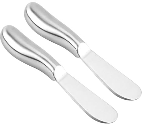 Mikikit Spatule En Acier Inoxydable Pour Étaler Le Beurre, Le Fromage, Les Gâteaux, Ustensile De Cuisine 2 Pcs