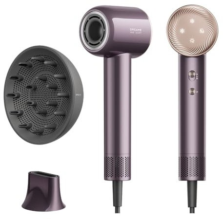 DREAME Hair Glory Combo High-Speed Hair Dryer | 300 million Negative Ions | Diffuser & Styling Nozzles | 110000 RPM Motor | 57℃ Constant Temperature | Light Weight