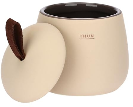 THUN - Porta dischetti con vassoio in stoneware Iconic Elegance - Gres.; PU., 19x12,3x2/9,2x9,5