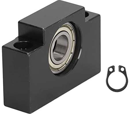 Staffa per blocco cuscinetto con supporto terminale per vite a ricircolo di sfere in acciaio al carbonio con superficie annerita, 1 pezzo, per router CNC, macchine utensili e