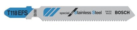 BOSCH T 118 EFS Jigsaw Blade Stainless Steel-Economy Series 5 Pcs