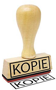 Stemplino® Textstempel - Kopie - 50mm x 15mm Holzstempel mit Text Bürostempel Firmenstempel Stempel Büro Text Stempel