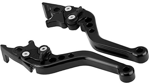 Keenso 1 paio di leve freno a disco universali in lega di alluminio, leva di frizione e freno per moto, leva del freno per moto, colore: nero