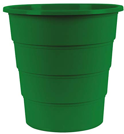 Office Products 19054621-02 Corbeille à papier 16 l en plastique Design poubelle ronde pour bureau cuisine Couleur : vert élégant et pratique Dimensions : 30,8 x 31 x 30,8 cm