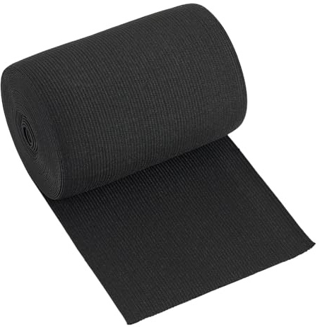 BENECREAT 6.5 Yards/6 mètres 120mm Large Bande élastique en Tricot Bande élastique Plate Extensible pour Bricolage Projet de Couture Fabrication de Bande de Taille, Noir