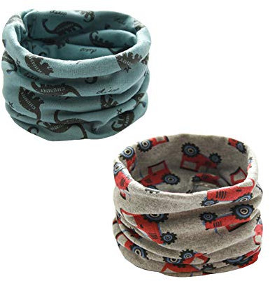 2 Stück Loop Kinder Baumwolle Herbst Winter Schal Baby Loop Hals Wärmer Mädchen und Junge (Junge D)