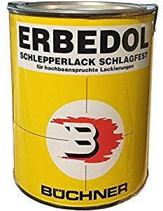 Erbedol Kunstharzlack Schlagfest, Schlepperlack, 2,5 l (Caterpillar gelb PA 4610/12)
