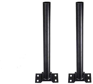 CLICLED 2PZ Staffa Palo Nera per Lampione Stradale 48cm 4.8 Diametro Supporto Faro