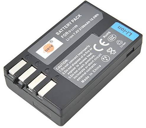 DSTE Batterie de rechange compatible avec les appareils photo reflex D-Li109 et Pentax K-r, K-30, K-50, K-500