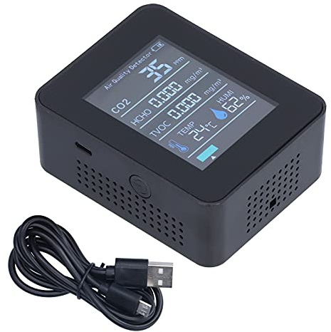 Mold Test Kit for Home, Temperature and Humidity Mold Detector, Air Quality Monitor Real Time Wide Range Of Applications, Formaldehyde Detector for Bedroom for Home(black)