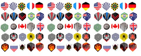 Dart Flights 75 Stück Pet Zubehör mit Verschiedenen Mustern | Austauschbare Leitwerksflossen, Praktische Ausführung für Lange Nutzung, Vielseitige Styles