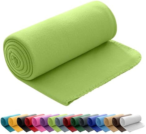 Coperta in pile, 130 x 170 cm, per divano e letto, utilizzabile anche come copriletto, verde, 130 x 170 cm