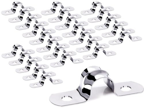 Edelstahl befestigungsschelle 25 Stück Metall U-Typ Rohrschelle 10mm Zweiloch U-förmige klein Metallschellen für Befestigung der Gasrohre Wasserrohre und Kabeln(M10)
